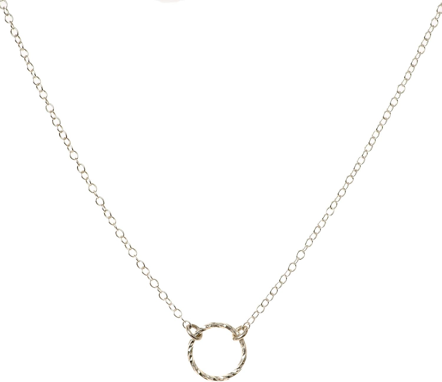 Gold Circle Necklace Ring Pendant Chain 14k Gold Filled Karma Necklace