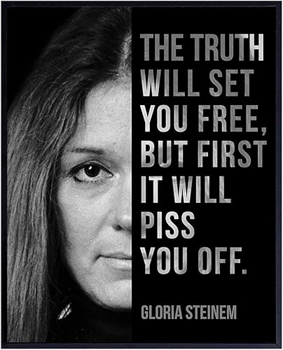 Gloria Steinem, Room Decor for Women - Home, Bedroom Wall Art Decoration - Feminist Gift for Her, Girlfriend, Wife, Gay, Lesbian, Woman - 8x10