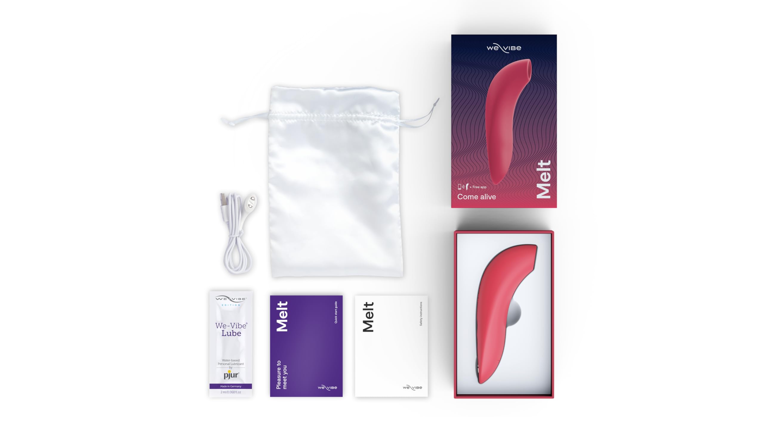 We-Vibe Melt Succionador de clítoris feminino | Estimulador vibrador mujer | 12 niveles de intensidad | Juguetes eróticos para pareja sexuales | Sumergible | Coral
