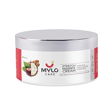 Mylo Care Stretch Marks Cream for Pregnancy with the Goodness of Shea Butter, Saffron, Kokum Butter and Aloe Vera, Australia Certified Toxin Free, No Mineral Oils-50ml (50ml)