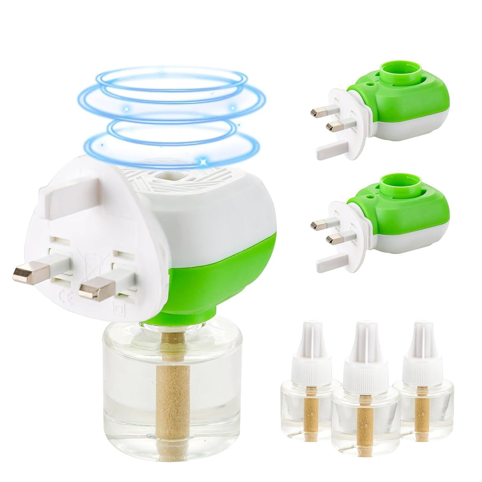 Ninoclar Mosquito Repellent Plug in,Insect Killer for Home&Travel-Odour-Free Plug-In Insect Repellent Unit-Knocks Down Mosquitoes,Midges,Flies on Contact (2 plug + 3 refills)