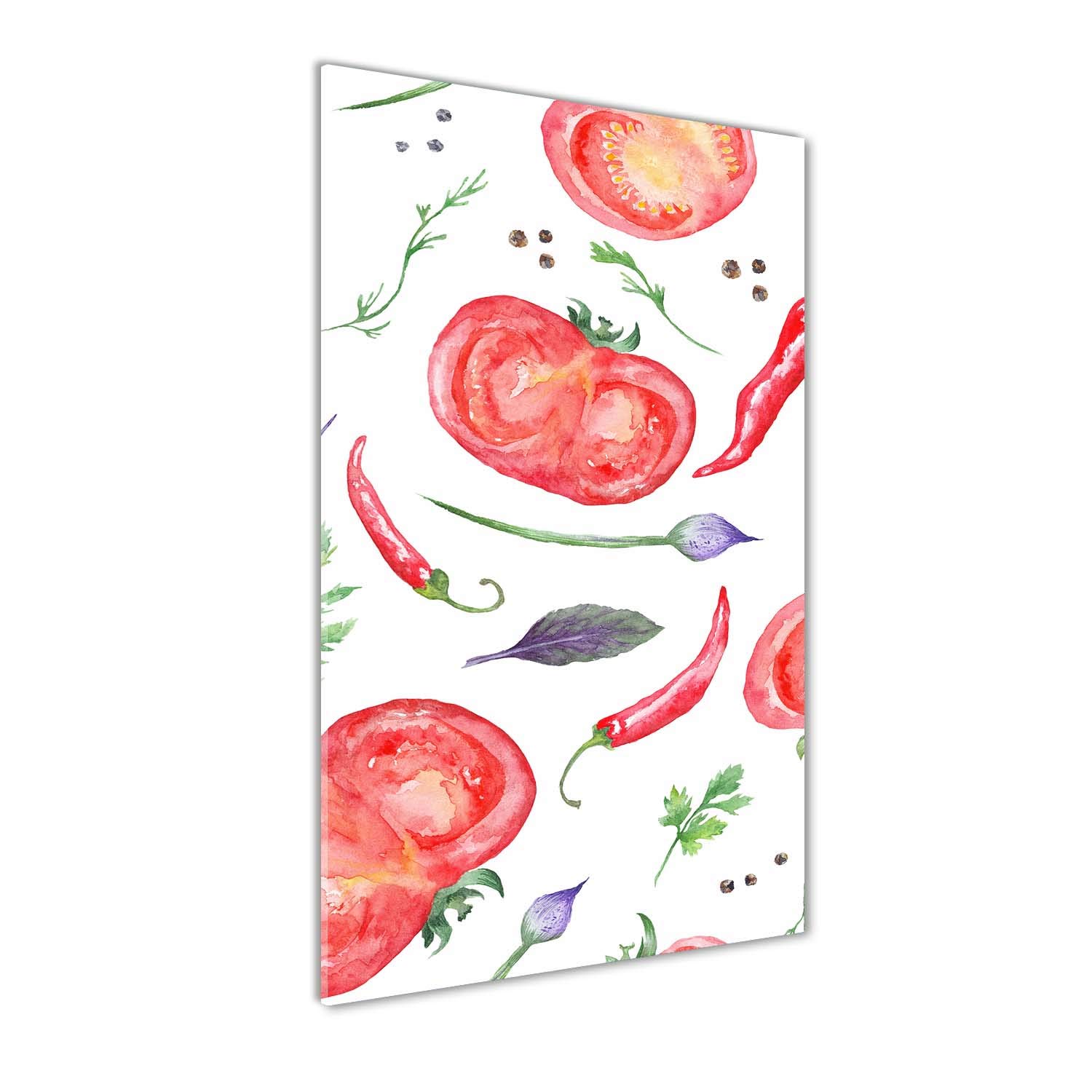 Tableau légumes Tulup verre trempé 70x140 cm pour mur de cuisine propre