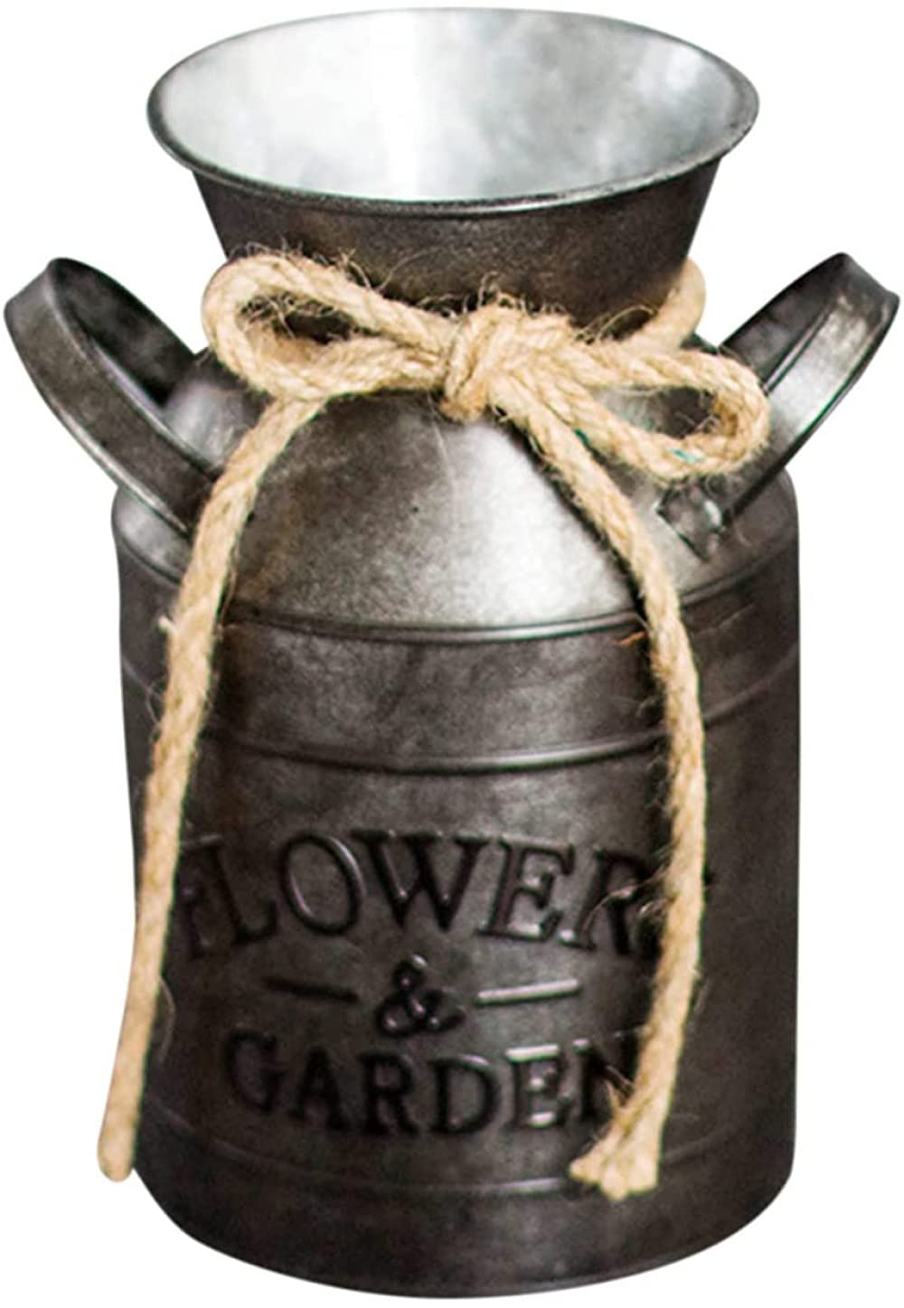Metal vases, Milk Jug Bucket, Shabby Art Deco Ornaments for Garden Wedding Planter Home Office-Literal(15 * 14cm)