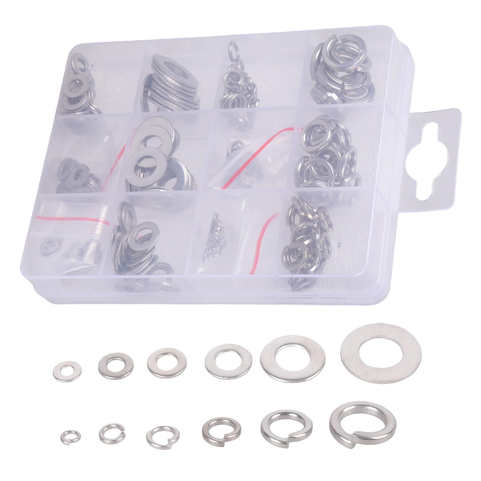 Serrated Disc Spring Washer, Non-Loose Steel Fastener with Storage Box for Outdoor Equipment Erosion Resistant Steel Washers
