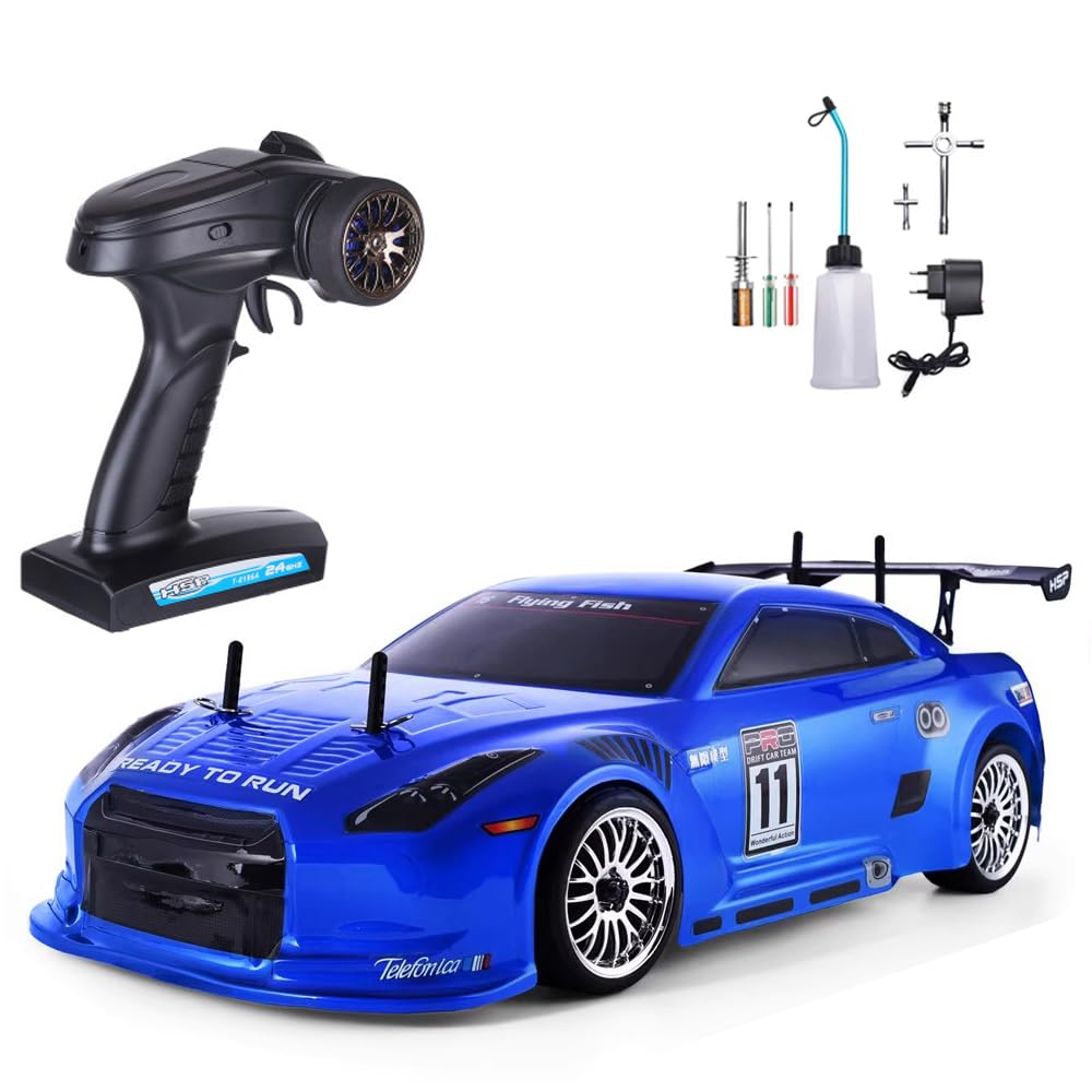 XMFLFH 1/10 Nitro RC Cars for Adult, 80KM/H Fast Nitrogen Drive RC