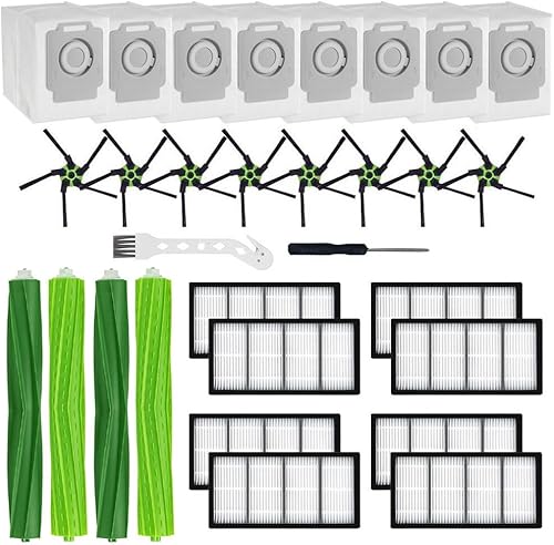 Kit de piezas de repuesto compatible con iRobot Roomba s9 (9150) s9+ s9 Plus (9550) s Series Aspiradora, 2 juegos de cepillos de goma