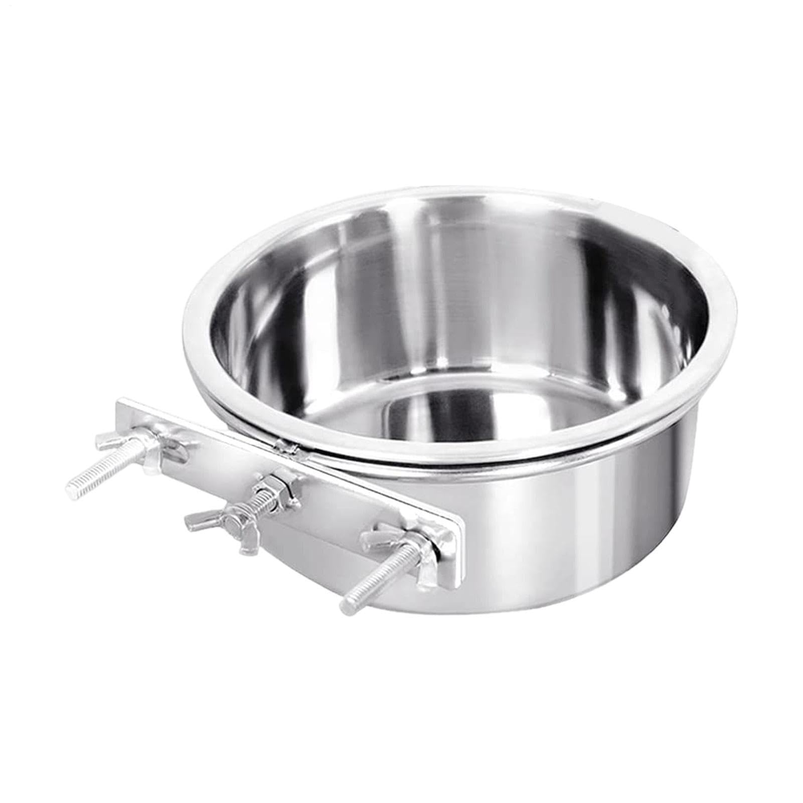 Dog Food Bowl,Stainless Steel Crate Water Bowl - Feeder with Holder Cage Coop Hook Cup for Dog Cat Puppy