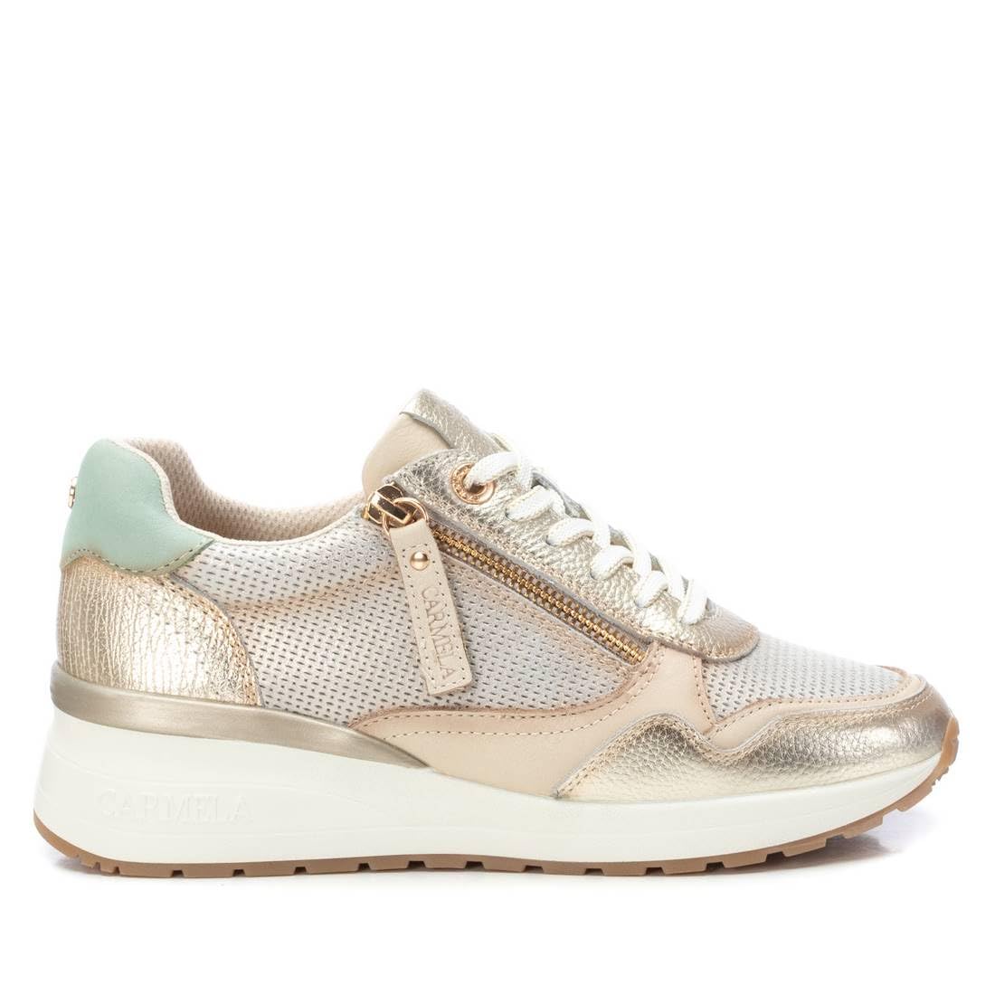 Carmela - Casual Leather Sneakers, gold, 6 UK