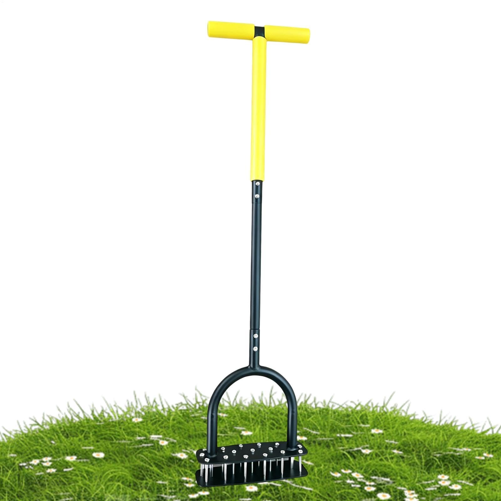 Herramienta Aireadora De Césped Manual De Alta Resistencia Con 15 Púas De | Aireador Con Aire Para El Césped Para Jardín Patio Parterres Y Terreno Airear El Suelo Mantenimiento De