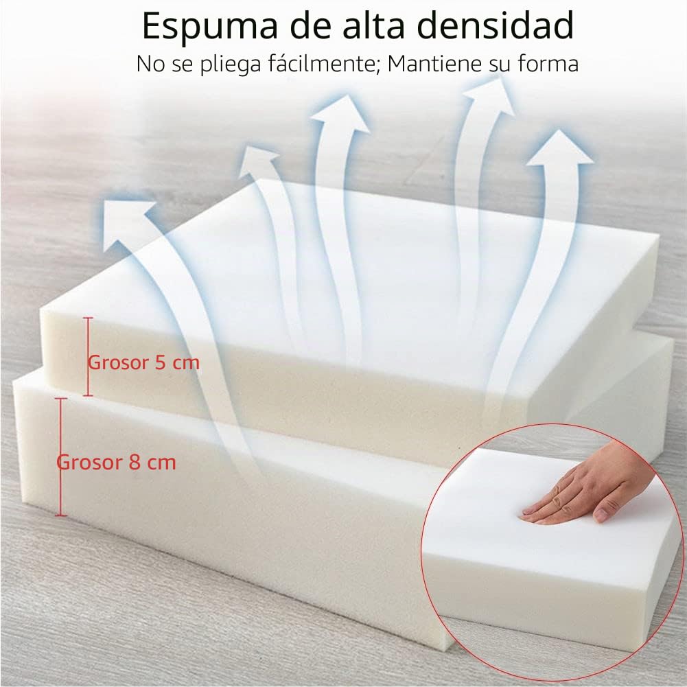 Sucada Cojín de Asiento de Espuma viscoelástica para sillón, cojín Elevador Antideslizante, cómodo cojín de Asiento para Silla para Exteriores, Interiores, Coche, Oficina, sofá (50 x 50 x 8 cm, Gri