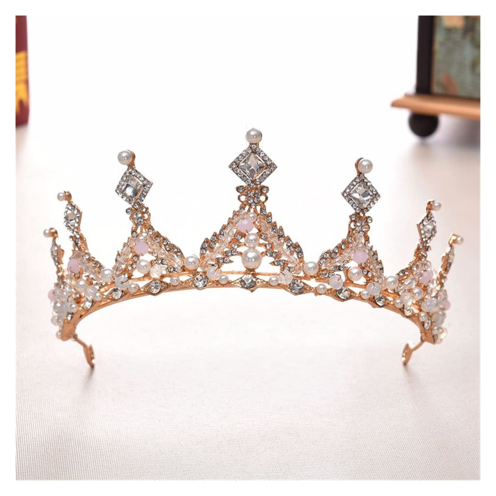 ENICENTANGTANG Crown Headwear New Rose Golden Hairbands Princess Marriage Crown Accessories Wedding Beauty Forever Hair Jewelry Bijoux