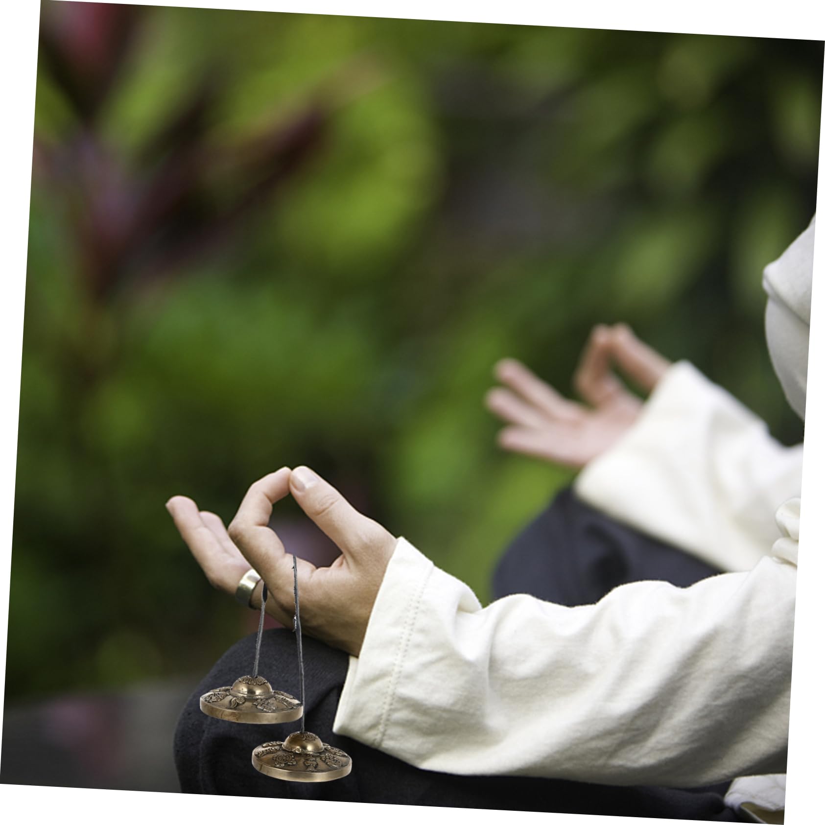 ibasenice Tibetische Zimbelle aus Reinem Kupfer Becken zum Handeln mit Glockenspiel Religiöses Schlaginstrument für Meditation und Yoga Handgefertigt