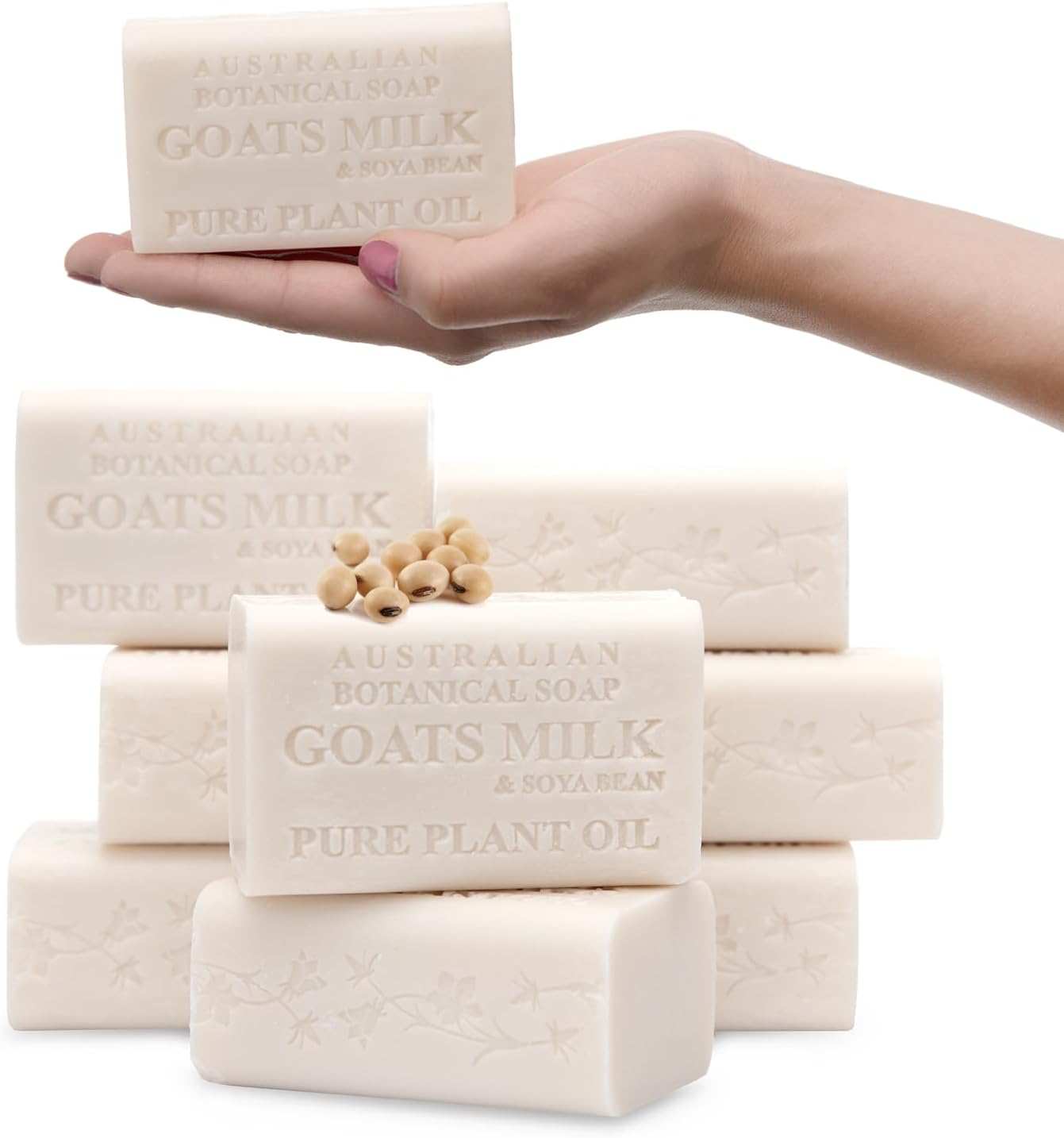 Australian Botanical Soap – Goat Milk Soap Bars w/Soya Bean – Triple Milled, Long Lasting, Natural Soap Base, Pure Plant Oil – Women & Men – All Skin Types – Bathroom Essentials – 193g, Pack of 8, Packaging May Vary Australian Botanical Soap – Goat Milk Soap Bars w/Soya Bean – Triple Milled, Long Lasting, Natural Soap Base, Pure Plant Oil – Women & Men – All Skin Types – Bathroom Essentials – 193g, Pack of 8, Packaging May Vary