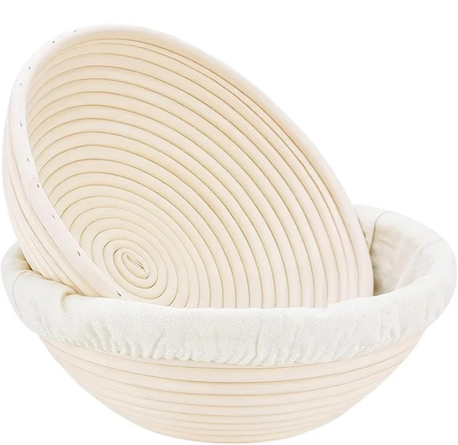 Cesta Para Fermentar Pan Cesta a prueba de pan de 1/2 Uds., cesta a prueba de masa fermentada de 9 pulgadas, cuencos redondos a prueba, cestas y revestimientos de ratán hechos a mano(2pcs)