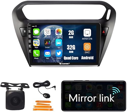 B08T5XK4SZ_image_0 Kunfine Navegación Android para coche, radio GPS estéreo, pantalla de cámara inversa, 9 pulgadas, pantalla táctil IPS, almohadilla para tableta