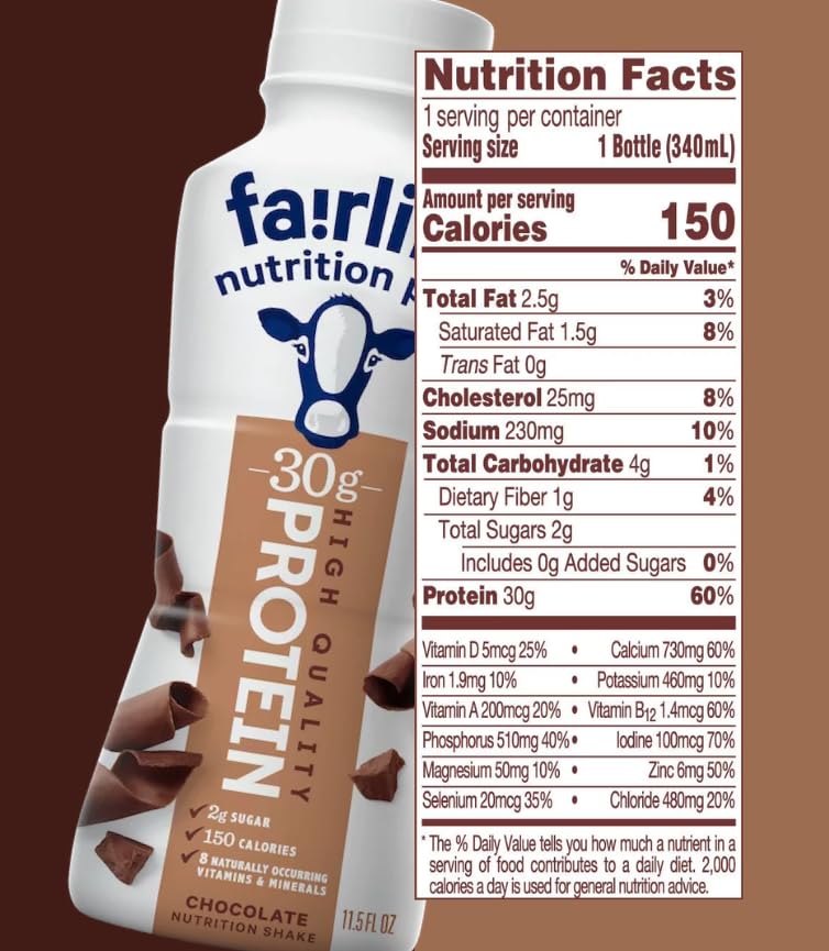 Image of Fairlife Protein Shakes | VARIETY PACK OF 12 (30g Protein, 11.5 fl oz Each) | High Protein Chocolate & Vanilla Shakes | Exclusive Bulk Pack Packaged by Nuvero.Homz