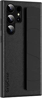 حافظة جلدية بحزام معصم مطاطي تصميم حزام سهل الإمساك من Next Store مقاوم للصدمات للسقوط لبصمات الأصابع متوافق مع سامسونج جلاكسي اس 23 الترا سيليكون