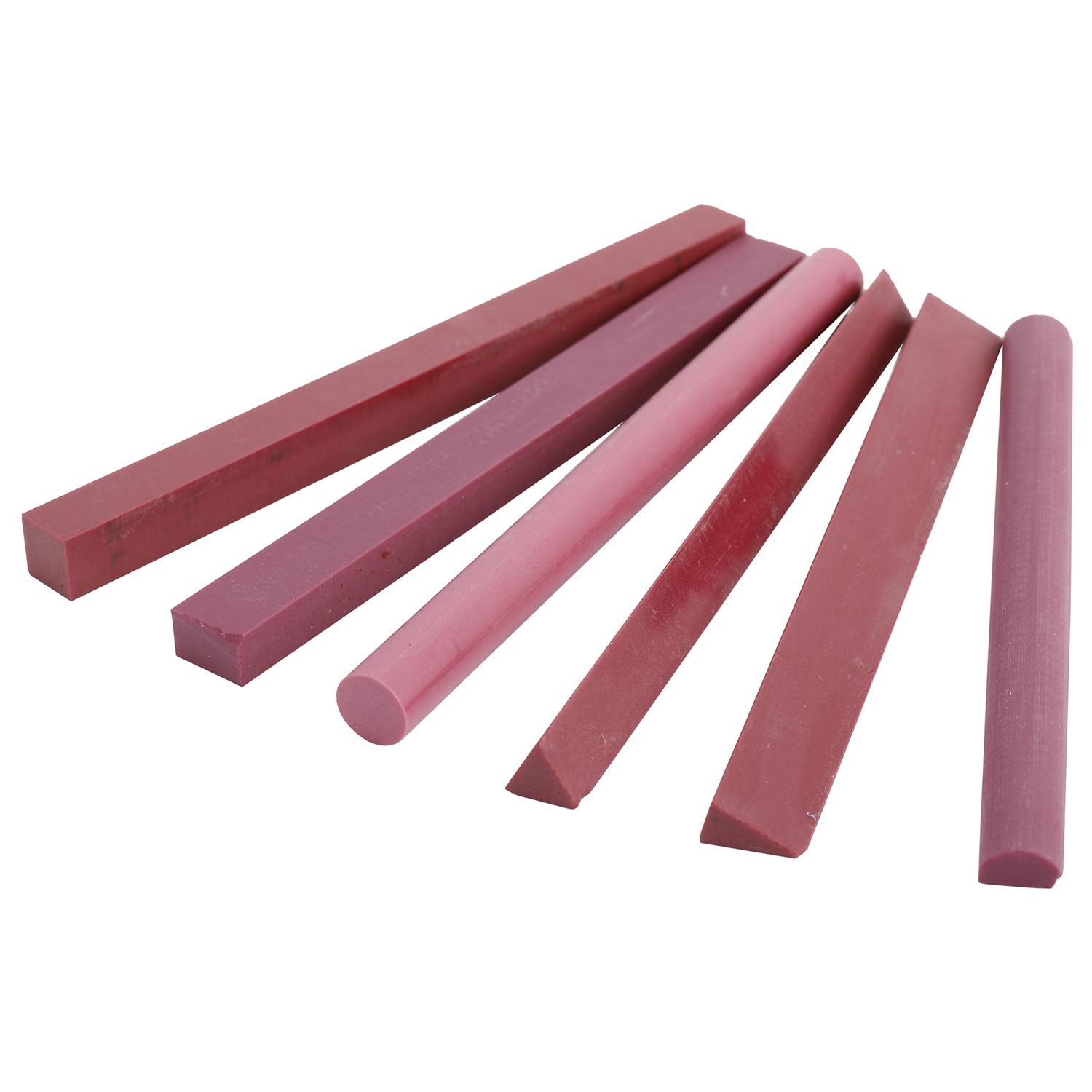 YaeMarine 6pcs 3000# Ruby Stone/Whetstone Sharpening Stone Polishing Stone Set, Variety of Shapes for Sharpening Polishing