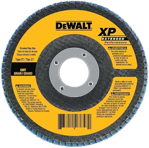 DEWALT DW8314 4-12 por 58 pulgadas-11 120 Grit Zirconia Disco de aleta para amoladora angular