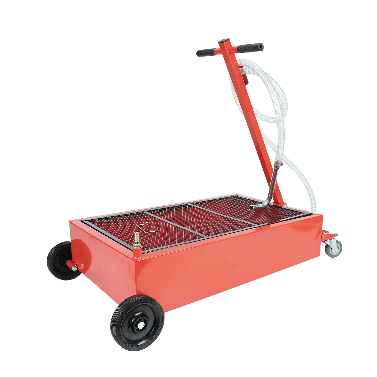 NIITAWM 17 Gallon Oil Drain Pan 65L Low Profile with 12V DC Centrifugal Electric Pump 8'' Hose for Car SUV Trailer Draining Oil