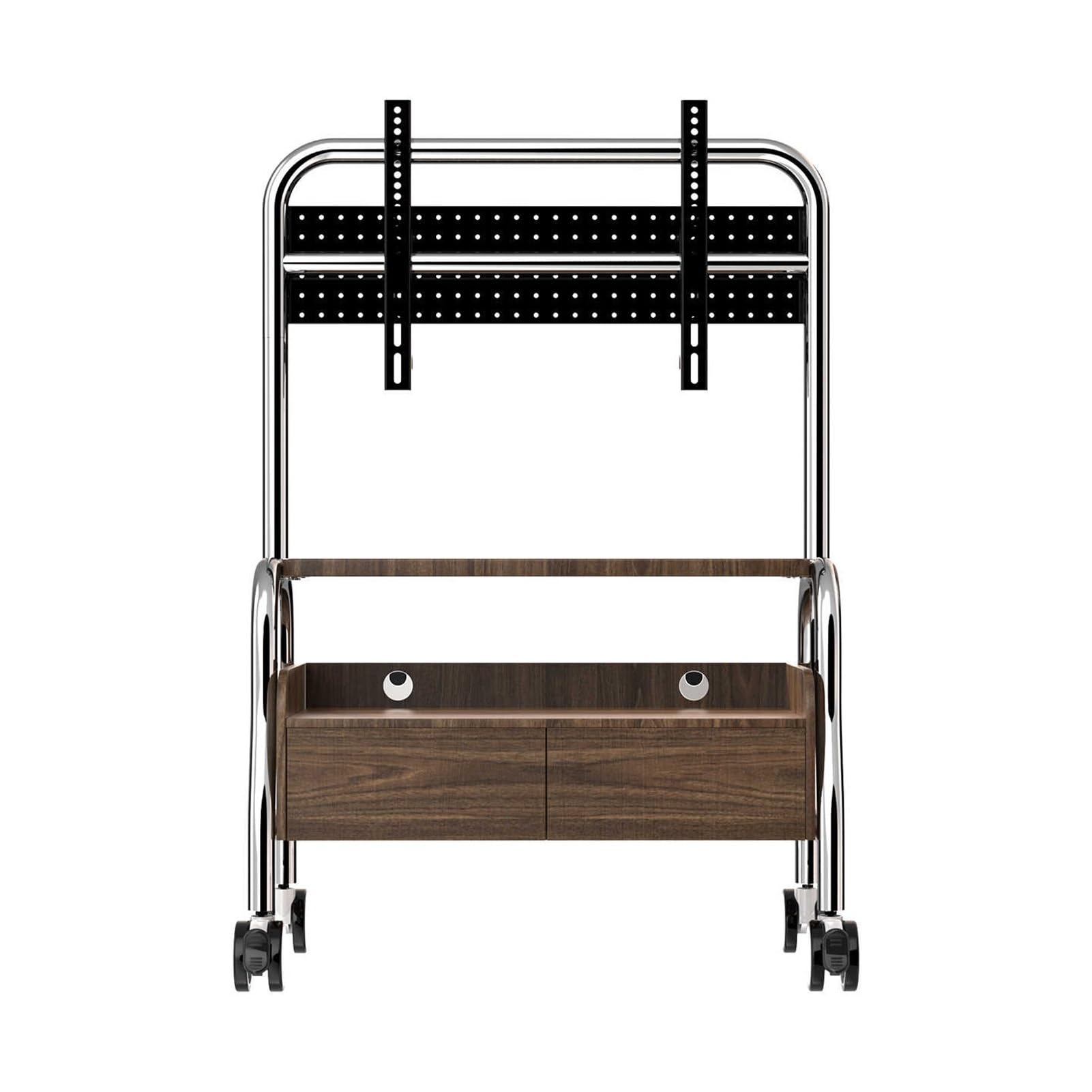 HPTHLY Mobile Rolling Monitor Stand - Tv Computer Monitor Horizontal With Drawer And Tray,Vertical Rotating Bracket Cart,Live Video Business Meeting Rack