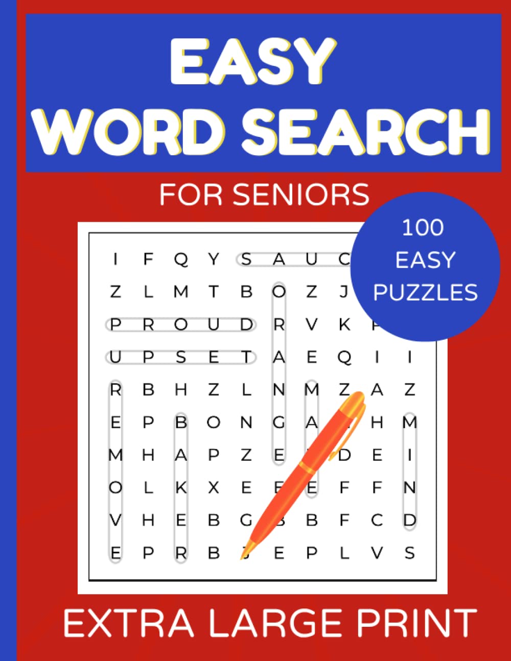 Easy Word Search for Seniors: Large Print Wordsearch Puzzles for Seniors with Dementia or Alzheimers Disease