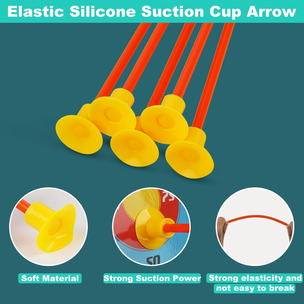 flintronic Arco e Frecce per Bambini, Arco e Freccia, Giochi Tiro per Bambini,Set di Arco Giocattolo con Faretra/Bersagli/Frecce a Ventosa, Gioco di Tiro Interno Esterno Giardino Sport