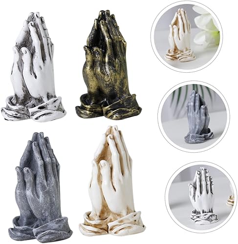 Miniatura 3 de HOMSFOU 12 piezas de ornamento de manos rezando, estatuas de resina de resina, manos rezando, manos rezando, estatua de jardín, estatua de manos