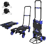 Aluminum Hand Truck Dolly Cart with 10" Pneumatic Tire,Hand Trucks Heavy Duty 600 LBS Capacity,Platform Hand Cart for Transport & Moving in Warehouse, Home, Supermarket