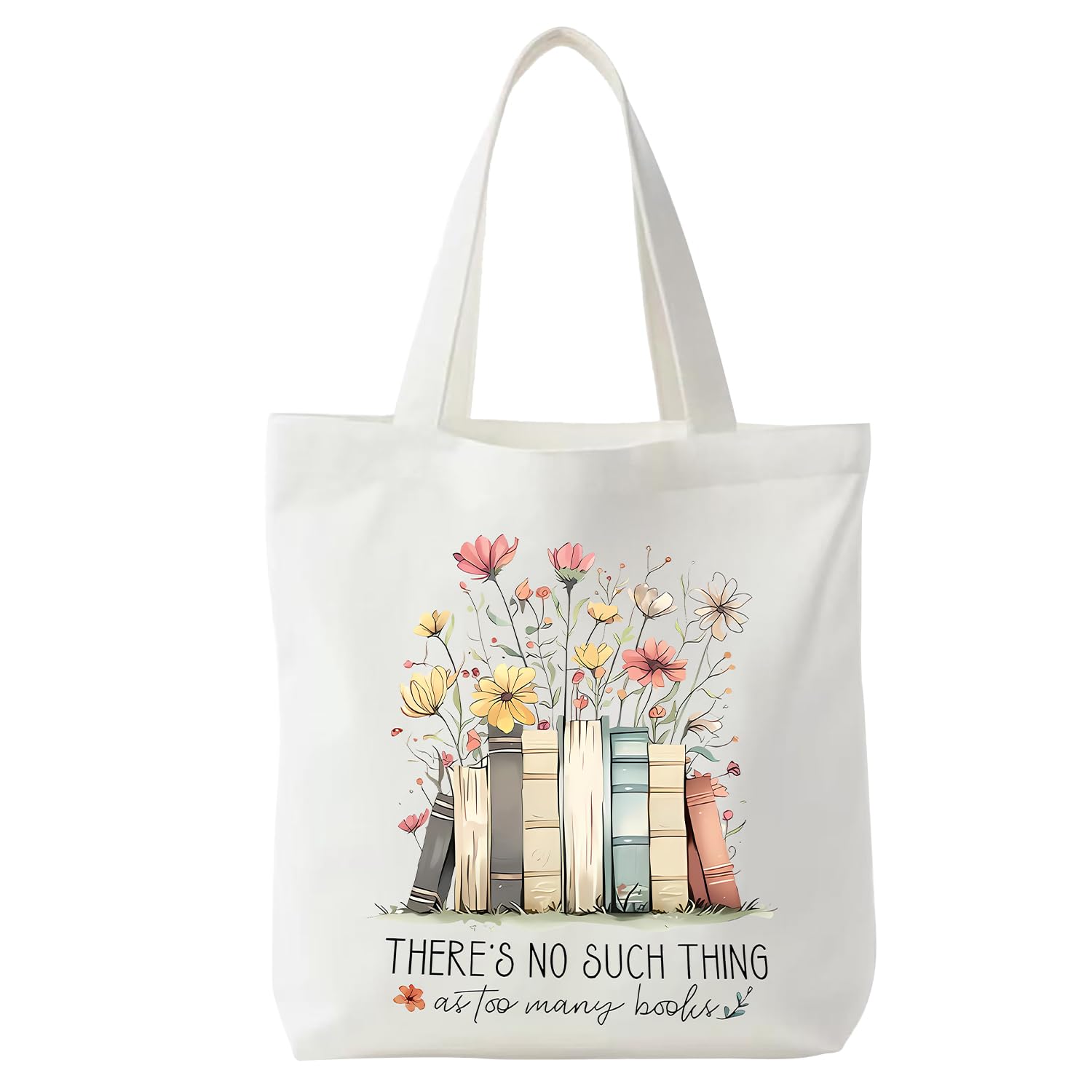 Nhemeylp Tote Bag, Book Lover Gifts, Book Gifts, Reusable Double-sided Printing Canvas Shopping Bag for Book Lover, Women, Christmas, Birthday Present (13.8×15.4 in