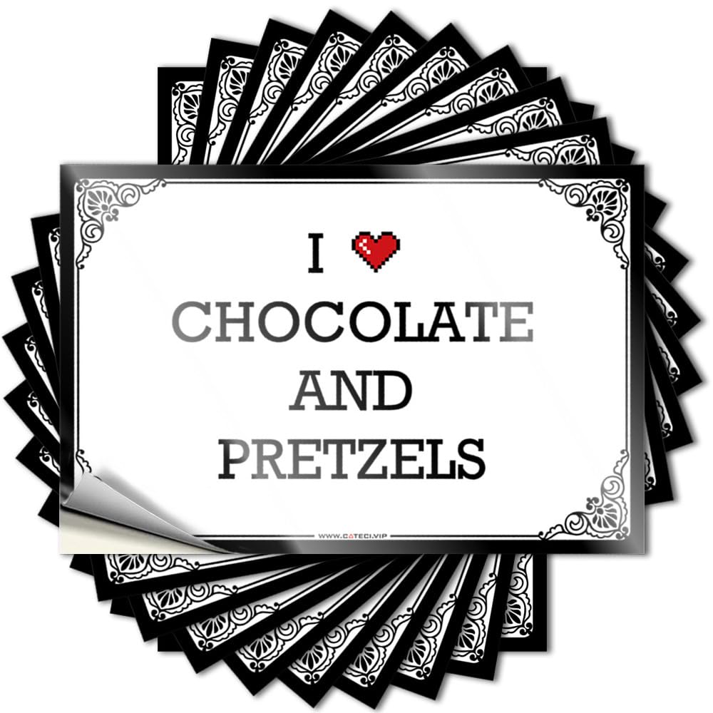 Must Funny Sticker Helmet | I Love Chocolate and Pretzels Autumn Quick Sticker Pack(6X9CM)