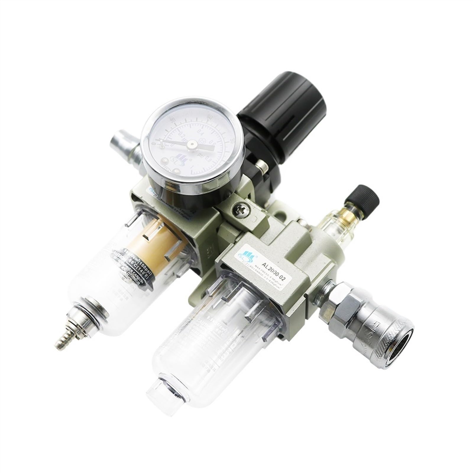 PHNOITPQ Air Pump Compressor Oil Filter Regulator Trap Pneumatic Water Separator Pressure Manual Drainage Supply AC2010-02(Only AC2010-02)