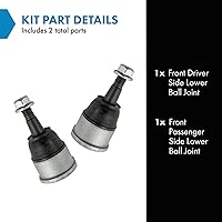 Vista 1108 de TRQ, junta de rótula inferior delantera para el lado del conductor y del acompañante