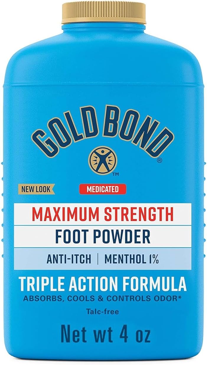Medicated Foot Powder 4 oz., Maximum Strength Odor Control & Itch Relief