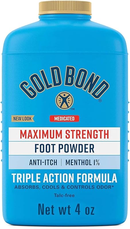 Medicated Foot Powder 4 oz., Maximum Strength Odor Control & Itch Relief