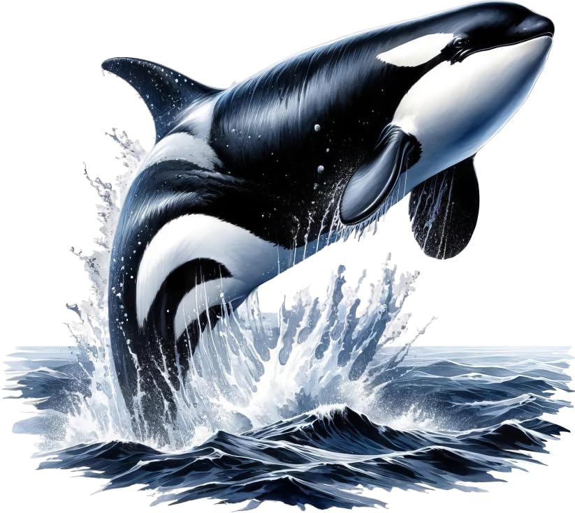 x4 Orca Whale Vinyl Decal Stickers, Cover Marks, [1@ 20cm] & [3@ 7cm] Ideal for Toilets, Car, Wall, Laptop. Phone, Cups, Mugs, Tiles & More, Arctic Animal Graphic (Orca, 200mix) — image 1