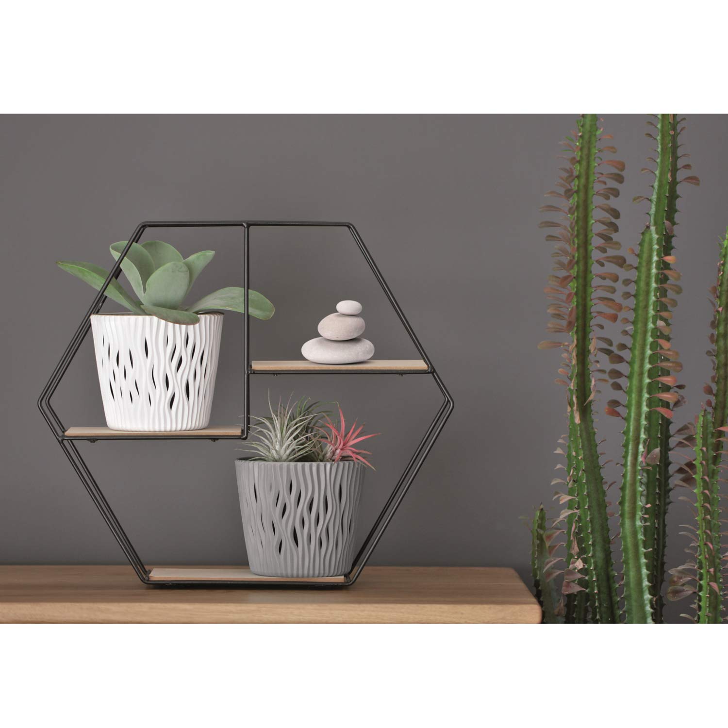 Flowerpot di plastica rotondo Sandy rotondo in bianco 26.2