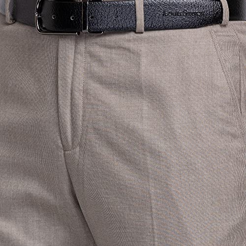 Image of Park Avenue Men's Pure Cotton Structure Pattern Smart Fit Flat Front Formal Trouser