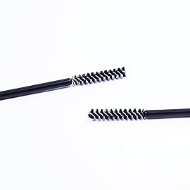 i-Laesh Skinny Mascara Wands - Eyebrow Brushes for Lash Extensions, Beauty Makeup Tool - 50 Pcs (Black)