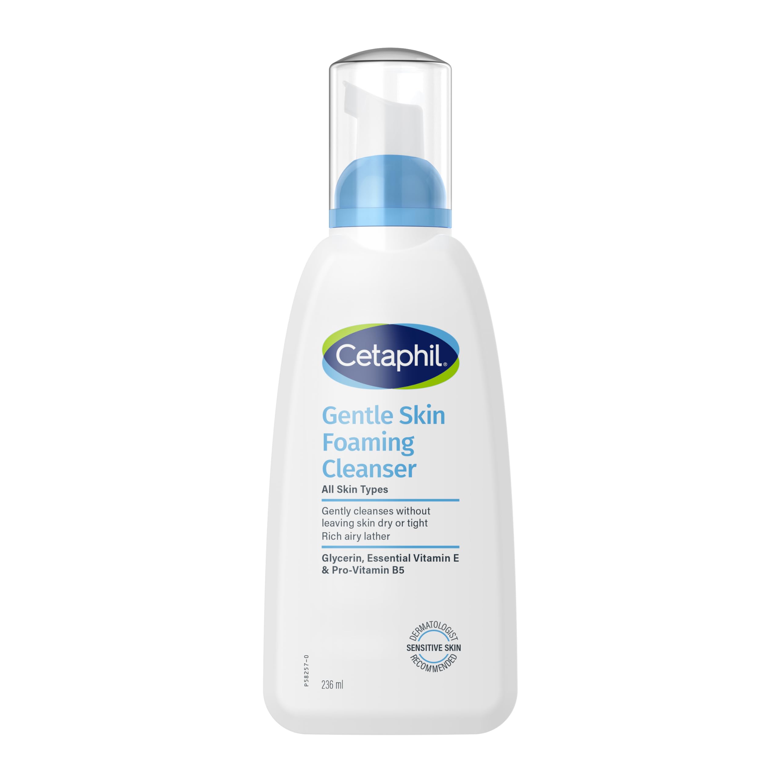 Cetaphil Cleanser, Gentle Skin Cleanser For Normal to Dry Sensitive Skin, Face Wash, For Men and Women,With Niacinamide & Glycerin, Unscented, Foaming, For Men & Women 236ml
