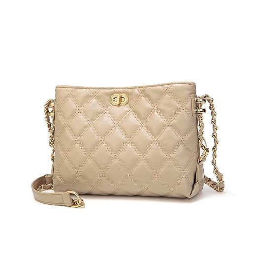 Small Crossbody Bags for Women Purses Fashion Leather Lightweight Handbags Shoulder Bag(Khaki)