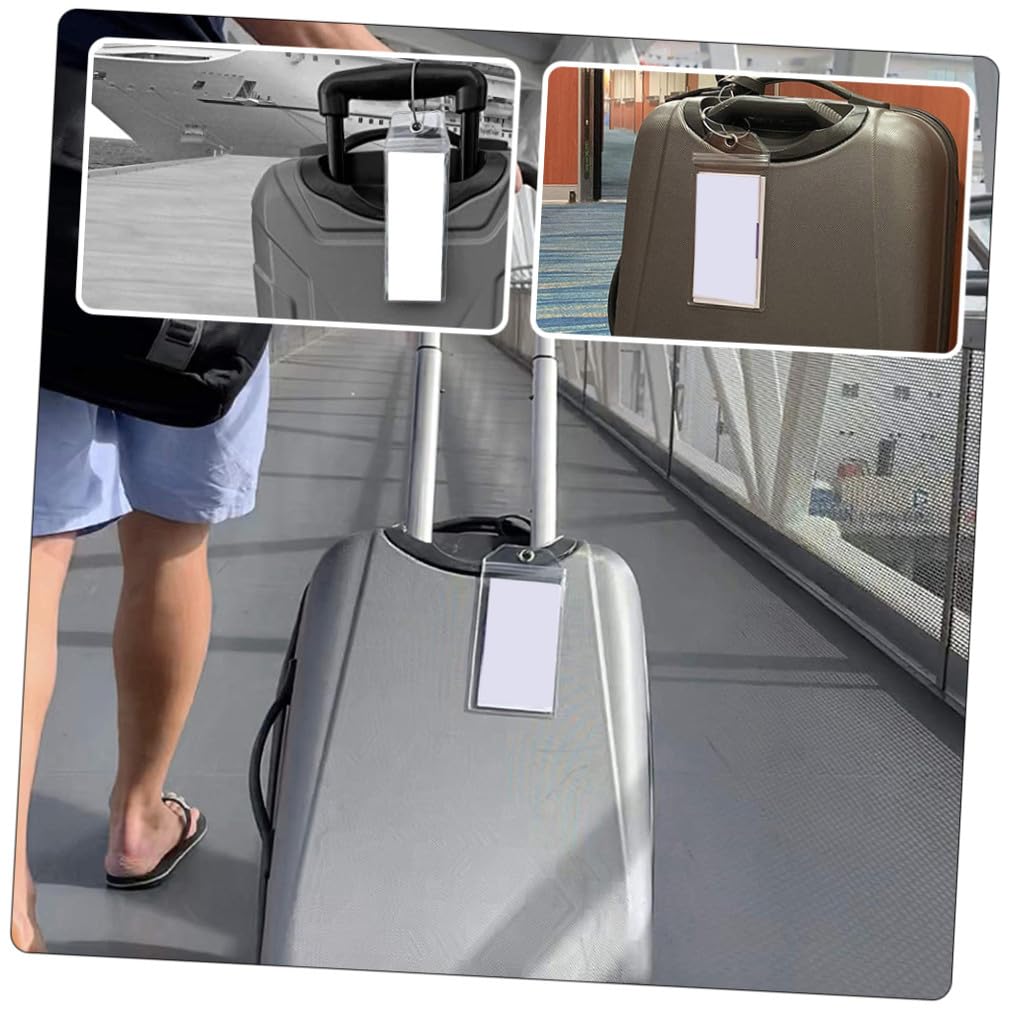 Healeved Etiquetas De Equipaje Transparentes Inoxidable Para Ligeras Y Para Maletas Y Mochilas 4 Piezas X 5