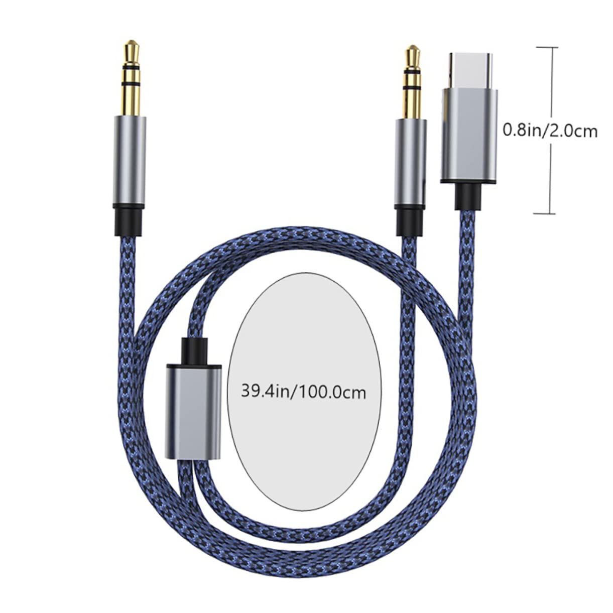 3stücke Fahrzeugmontierte Audio-kabelverbindung Für -c Geräte Langlebiges Geflochtenes Kabel Player Smartphones Und Lautsprecher Erhältlich
