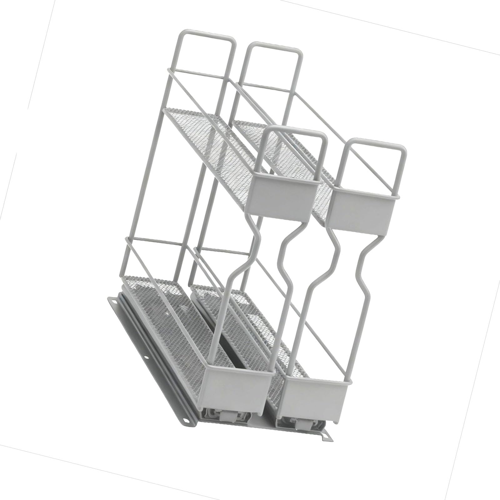 Zeiwohndc Grey Modern Kitchen Organizers Systems 15Kg Load Capacity Carbon Steel Materials For Home Use Space Saving Seasoning Drawer