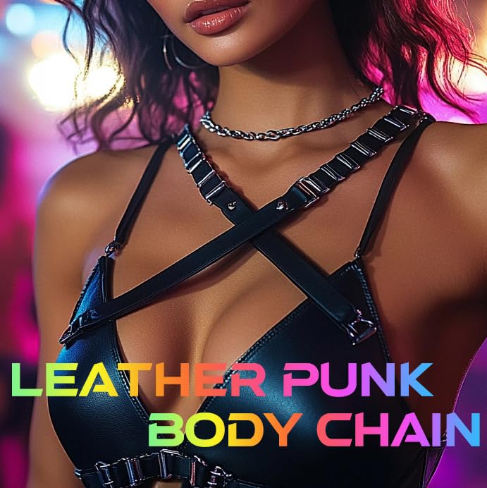 CLOACE Punk Leather Waist Belts PU Leather Adjustable Body Chain Belt Goth Halloween Body Accessories Jewelry for Women3