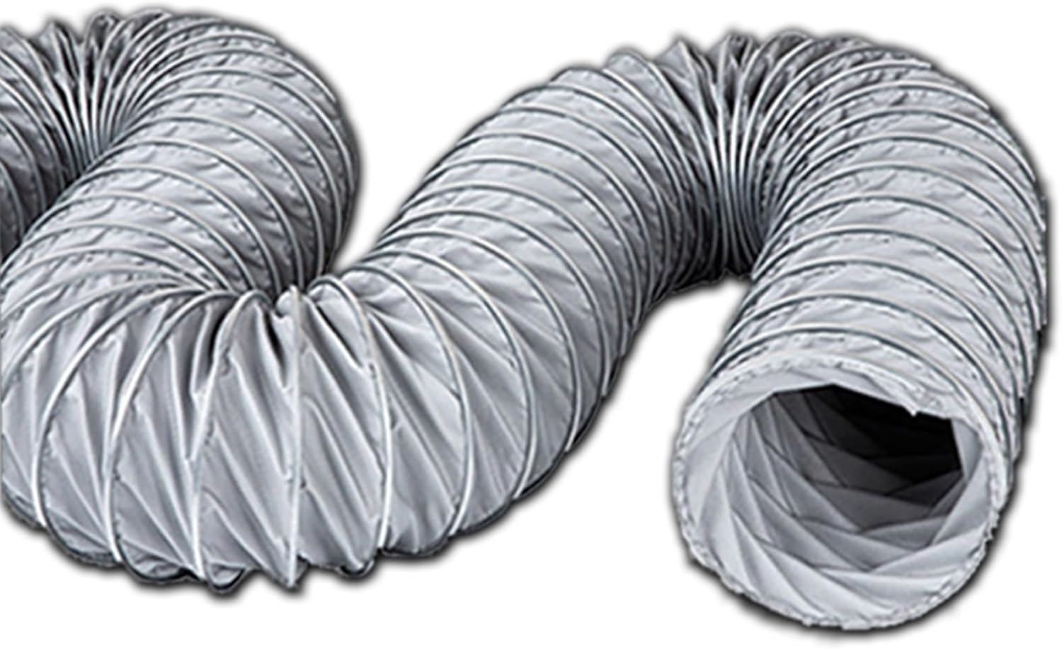 Conducto Flexible con 2 Abrazaderas de Acero Inoxidable, 10 Metros (33 pies) de Largo, Adecuado para tuberías de Escape de secadoras en HVAC, sopladores, compresores y Sistemas de ventilació