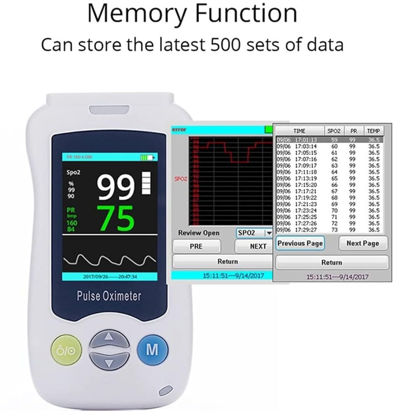 Pulsossimetro veterinario portatile, monitor della frequenza cardiaca for animali domestici con sonda e cavo USB, sensore SPO² for orecchio/lingua con display da 2,4 pollici, for gatti, cani e piccoli