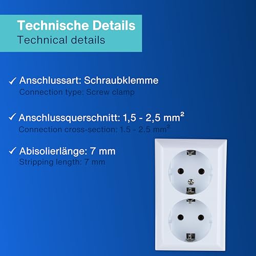 REV Aufputzsteckdose PlanoLuxe - Doppelsteckdose mit Rahmen & Einsatz, weiß – Ansicht 3