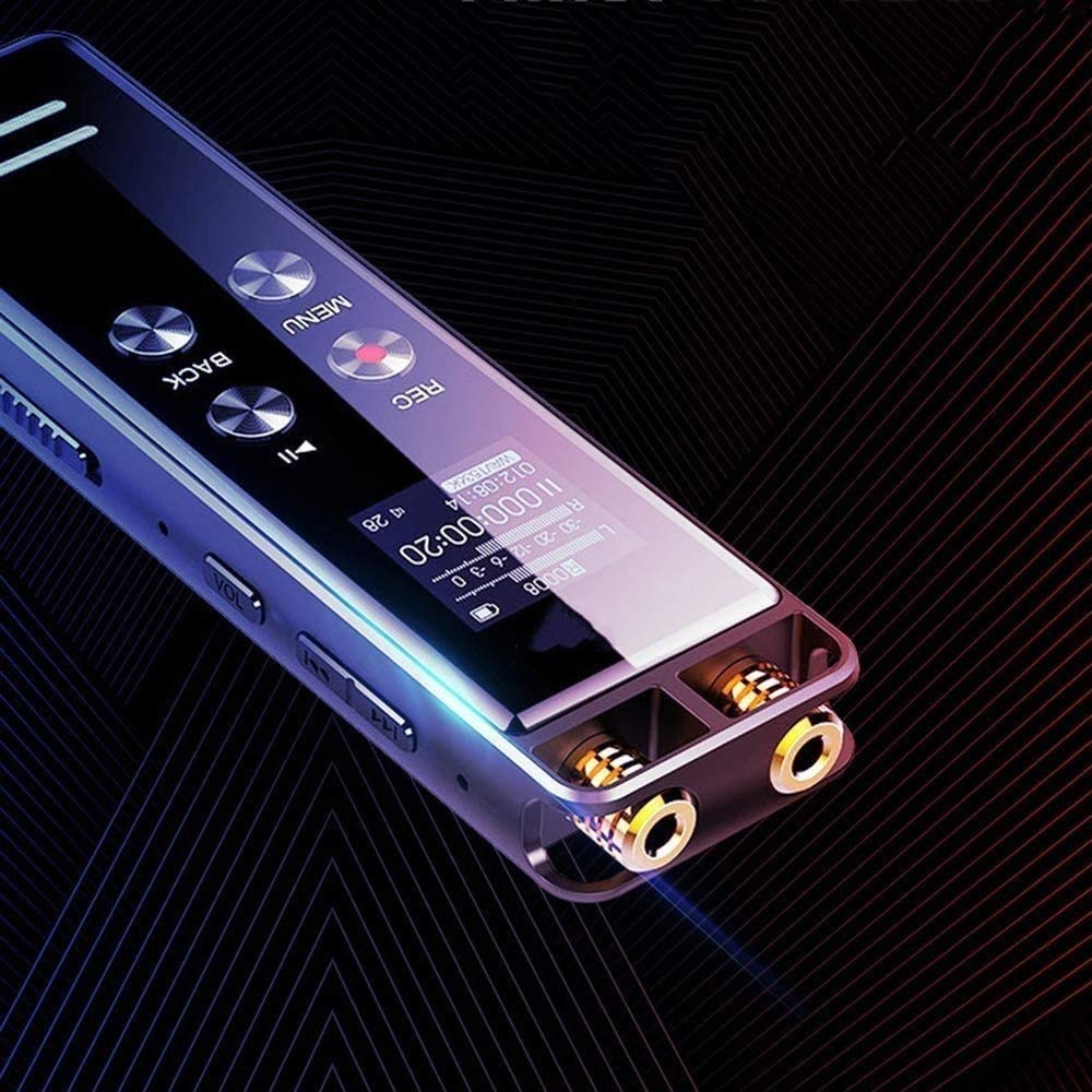 Cyfrowy dyktafon głosowy, rejestrator aktywowany głosem na wykłady/spotkania/klasy, 1536 kbps stereo HD urządzenie do nagrywania audio z dwoma mikrofonami