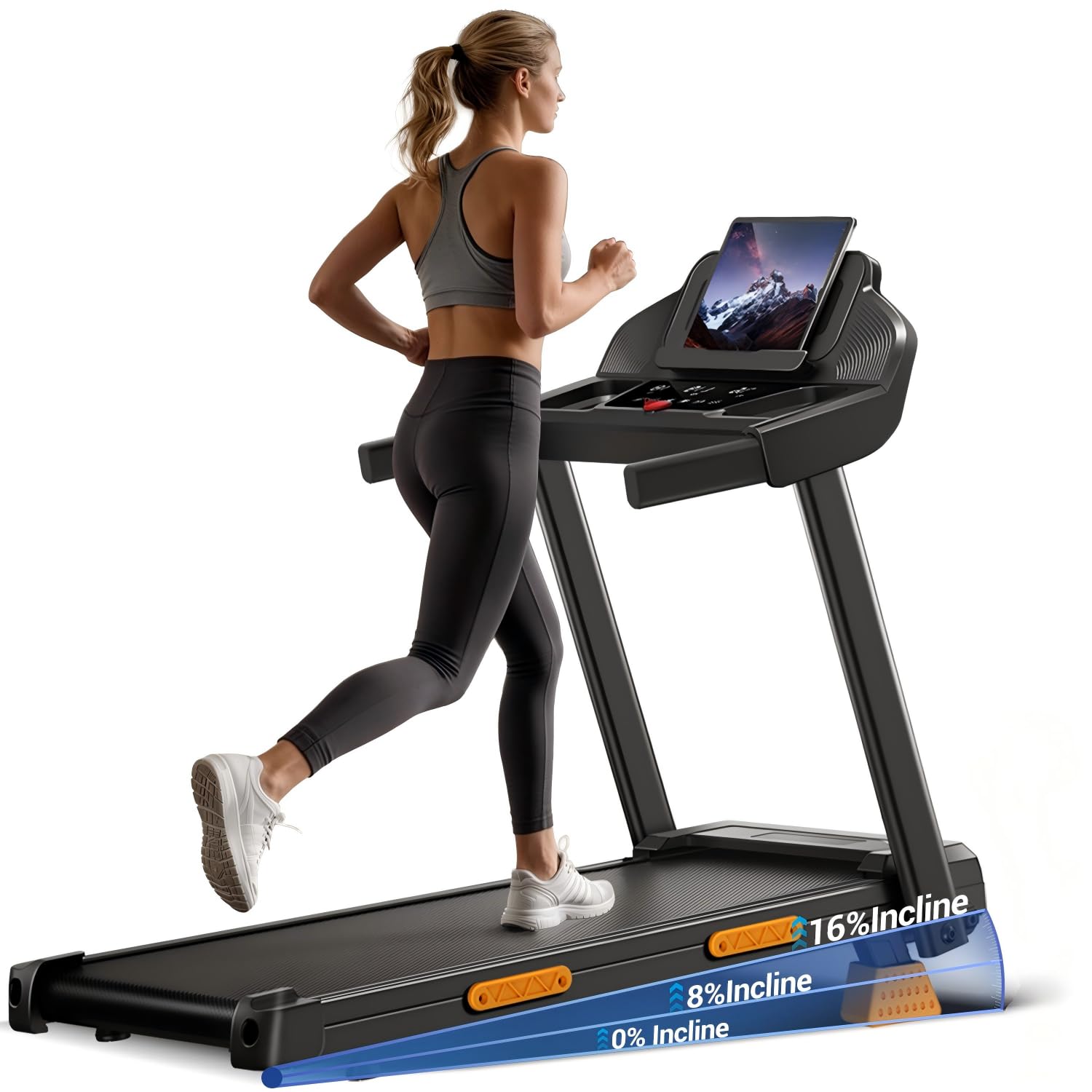UMAY Cinta de Correr Plegable con Inclinación | Cinta de Andar Plegable,Caminadora Electrica Para Casa Equipado con un Motor de 3,0 CV y Pantalla LED,136KG